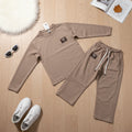 Ribbed Co-ord Set - Taupe - Little Champs Pakistan