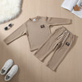 Ribbed Co-ord Set - Beige - Little Champs Pakistan