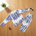 Tie-Dye Stripe Co-ord Set - Blue - Little Champs Pakistan