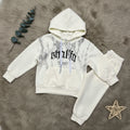 Khalfa Marble Hoodie Set Cream - Little Champs Pakistan