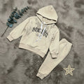 Khalfa Marble Hoodie Set - Beige