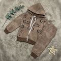 GG Monogram Hoodie Set Brown - Little Champs Pakistan