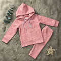 Smile Print Hoodie Set - Dusty Pink - Little Champs Pakistan