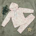 Bow Print Hoodie Set - Pink - Little Champs Pakistan