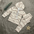 Sparkle Print Hoodie Set - Beige - Little Champs Pakistan