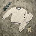 Emblem Knit Sweater Set - Beige - Little Champs Pakistan
