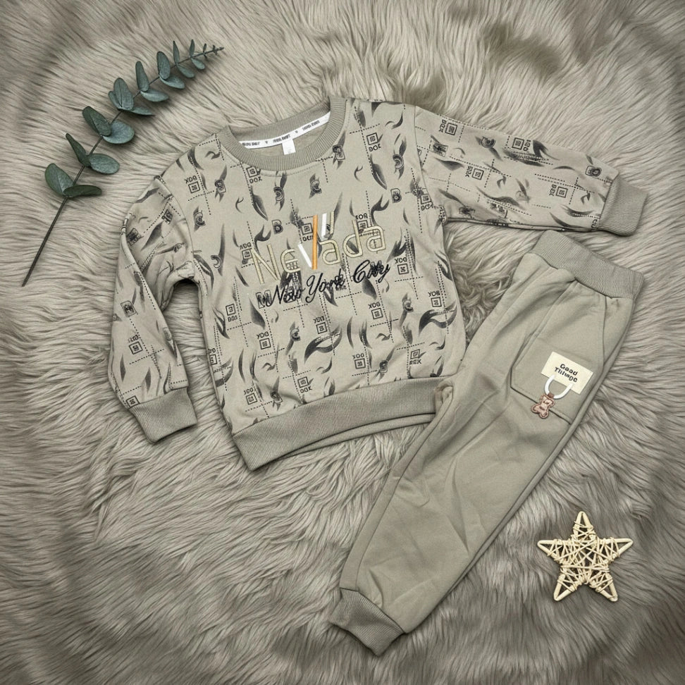 Nevada NYC Sweatshirt Set Grey - Little Champs Pakistan