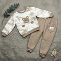 Teddy Bear Tie-Dye Sweatshirt Set Cream - Little Champs Pakistan