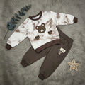 Teddy Bear Tie-Dye Sweatshirt Set Brown - Little Champs Pakistan