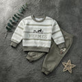 Hermes Stripe Sweatshirt Set Sage - Little Champs Pakistan