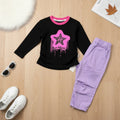 Star Graffiti Print Set - Black - Little Champs Pakistan