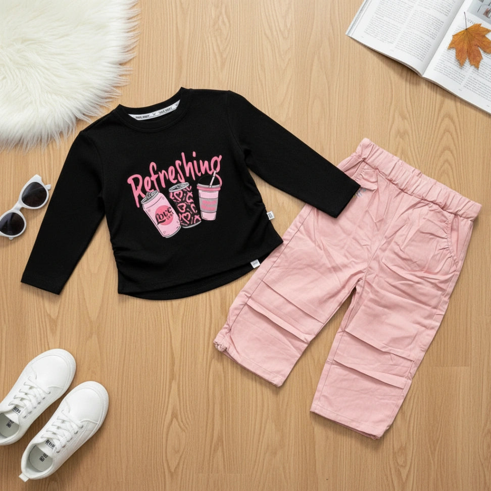 Refreshing Print Set - Black - Little Champs Pakistan