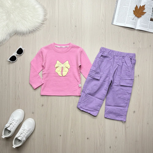 Bow Print Set - Pink - Little Champs Pakistan