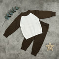 Raglan Cable Knit Set - Brown - Little Champs Pakistan