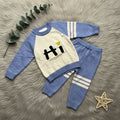Hi Smiley Colorblock Sweater Set - Blue - Little Champs Pakistan