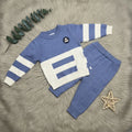 Bear Patch Colorblock Sweater Set - Blue - Little Champs Pakistan