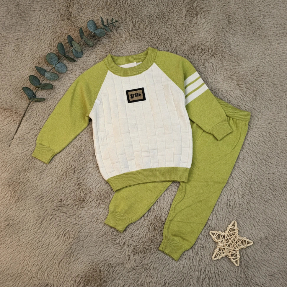 Quilted Raglan Sweater Set - Green - Little Champs Pakistan